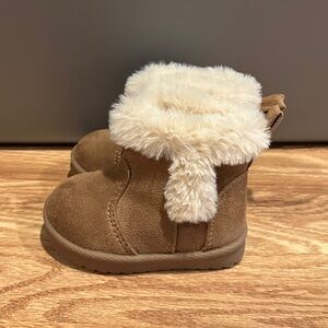 Brown Faux Fur Baby Boots